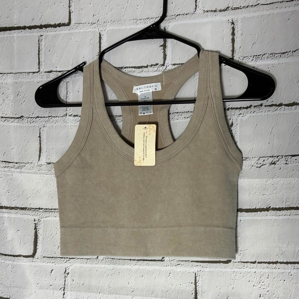 Final-touch Women's Tan and Cream Crop-top